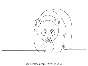 Continuous One Line Panda | Minimalist Animal Vector Illustration"