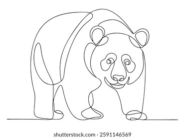 Continuous One Line Panda | Minimalist Animal Vector Illustration"