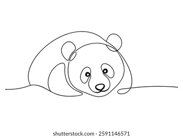 Continuous One Line Panda | Minimalist Animal Vector Illustration"