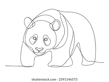 Continuous One Line Panda | Minimalist Animal Vector Illustration"