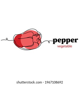 Continuous one line of pepper in silhouette. Minimal style. Perfect for cards, party invitations, posters, stickers, clothing.