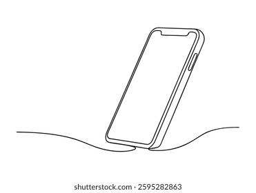 Continuous One Line Phone | Minimalist Communication Vector Illustration