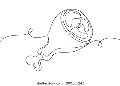 Una línea continua de carne en silueta sobre un fondo blanco. Linear estilizado.Minimalista. 