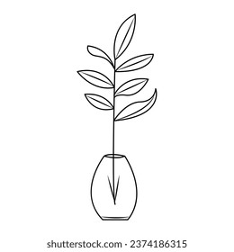 Dibujo de arte vectorial en el árbol de crecimiento de una línea continua
