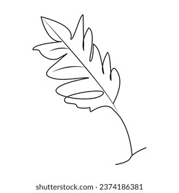 Continuous one line plant growth tree outline vector art drawing