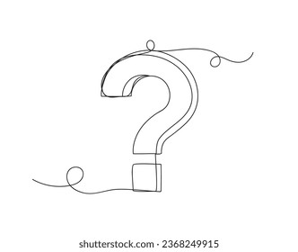 Continuous one line question mark shape isolated vector illustration.