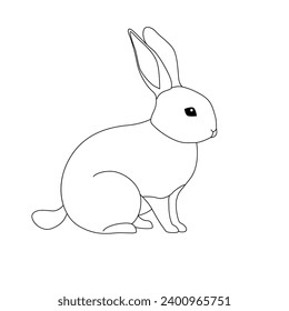 Continuous One line Rabbits outline vector art illustration