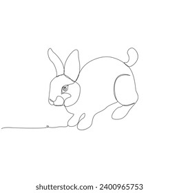 Ilustración de arte vectorial de contorno continuo de conejos de una línea