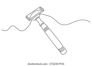 Ilustración de icono de maquinilla de afeitar continua de una línea en estilo abstracto mínimo