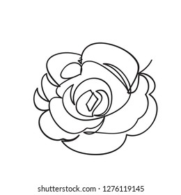 Continuous one line of rose drawing on white background. vector illustration for banner, poster, web, template, valentine's card, wedding.