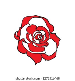 Continuous one line of rose drawing on white background. vector illustration for banner, poster, web, template, valentine's card, wedding.