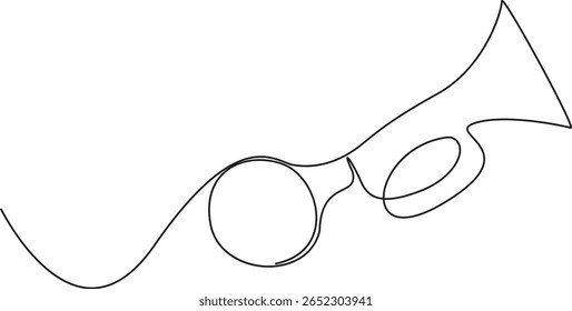 Vetor de contorno desenhado à mão de ilustração de uma linha de buzina,