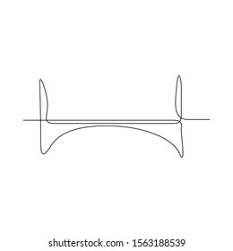 Continuous one line simple bridge. Minimalism. Vector illustration.