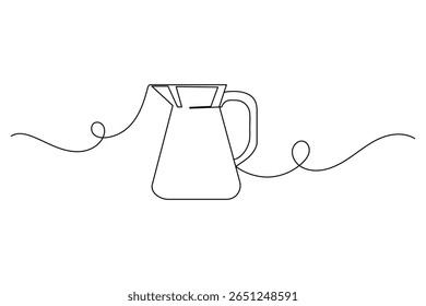 Esboço contínuo de uma linha de jarro em estilo minimalista isolado contorno vetor desenho sobre fundo branco