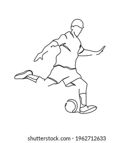 Continuous one line of soccer in silhouette. Minimal style. Perfect for cards, party invitations, posters, stickers, clothing. Football concept