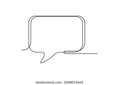 Continuous One Line Speech Bubble Minimalist Square Vector Illustration