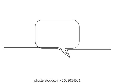 Continuous One Line Speech Bubble Minimalist Square Vector Illustration