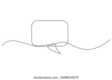 Continuous One Line Speech Bubble Minimalist Square Vector Illustration