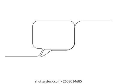 Continuous One Line Speech Bubble Minimalist Square Vector Illustration