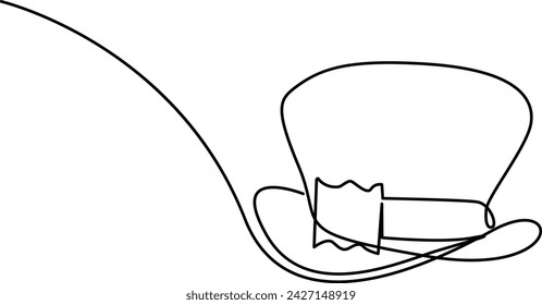 Continuous one line St Patrick's Day Leprechaun hat vector art