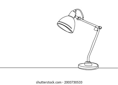 Continuous one line of stylish lamp in silhouette on a white background. Linear stylized.Minimalist.