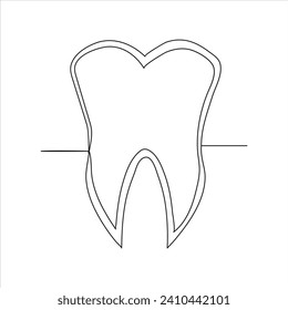 Diseño continuo de dibujo de dientes de una línea