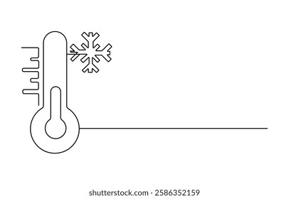 Continuous one line Thermometer showing high temperature