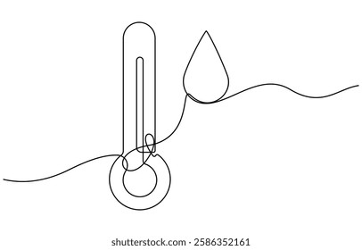 Continuous one line Thermometer showing high temperature