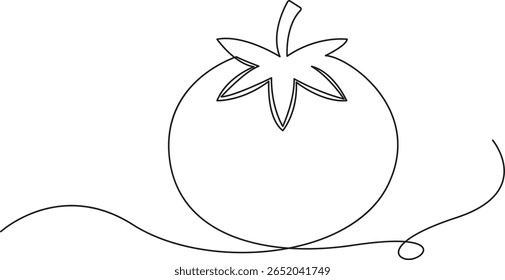 Continuous one line tomato, Line Art Vector Illustration for Sustainable Design.