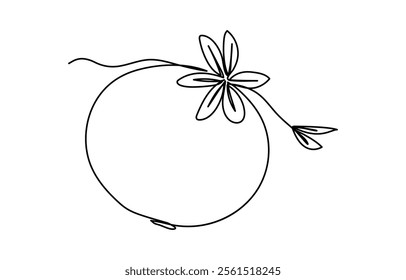 Continuous one line tomato for grocery store printing Linear style Vector,
Vector illustration of tomato isolated on white background for kids,