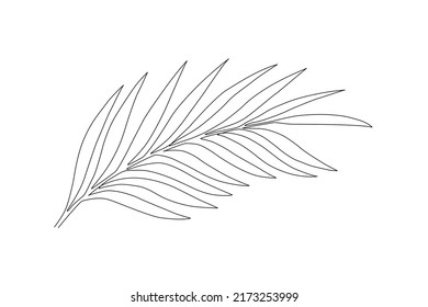 Continuous one line tree leaf.  Vector illustration.