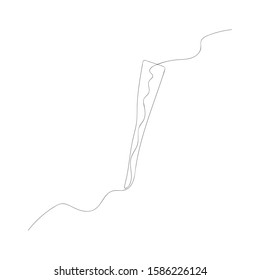 Continuous one line triangle kitchen spatula. Vector stock illustration.