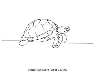 Continuous One Line Turtle | Minimalist Animal Vector Illustration