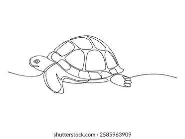 Continuous One Line Turtle | Minimalist Animal Vector Illustration