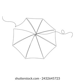 Continuous One line Umbrella Drawing Illustrations and Vectors design