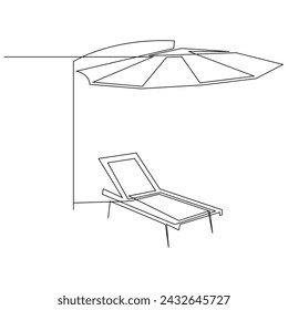Continuous One line Umbrella Drawing Illustrations and Vectors design