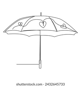 Continuous One line Umbrella Drawing Illustrations and Vectors design