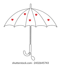 Kontinuierliche Eine Linie Regenschirm Zeichnung Illustrationen und Vektoren Design