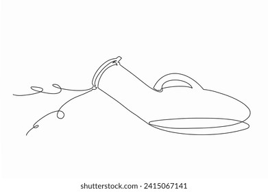 Durchlaufend eine Linie Harnflasche einzeln auf weißem Hintergrund, handgezeichnet Vektorgrafik