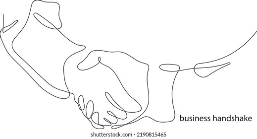 Continuous one line vector drawing businessman handshake , single one line in business agreement concept graphic design vector illustration 