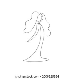 mujer de línea continua, simple logo de belleza minimalista. 