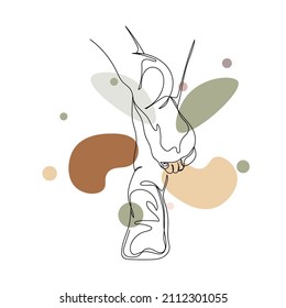 Continuous one simple single abstract line drawing of feet spa concept in silhouette on a white background. Linear stylized.