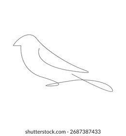 Dibujo de arte de una sola línea continua de la Ilustración vectorial de arte de línea de vuelo de pájaro