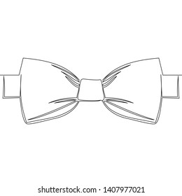 Continuous one single line drawing Bow tie icon vector illustration concept