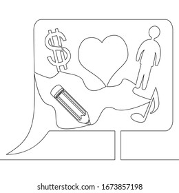 Continuo dibujo de una sola línea historias de medios sociales icono ilustración vectorial concepto