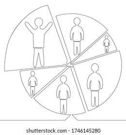 Continuous one single line drawing trade market icon vector illustration concept