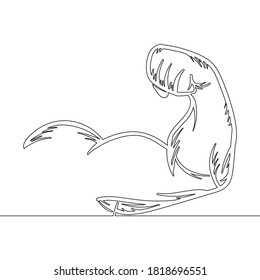 Continuous one single line drawing bicep Bodybuilder shows muscular icon vector illustration concept