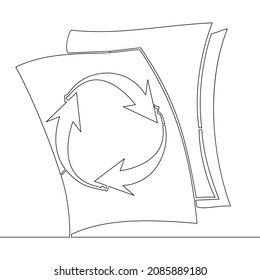 Continuous One Single Line Drawing Copy Documents Flow Icon Vector Illustration Concept