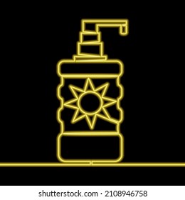 Concepto de ilustración de vector de brillo de neón de un solo plano continuo