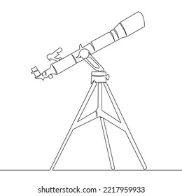 Continuous one single line drawing School Telescope icon vector illustration concept